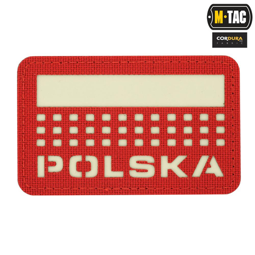 M-Tac - Нашивка з прапором та написом Польща - Лазерне різання - Пікселі/Прямокутник - Червоний/Флуоресцентний - 51007233