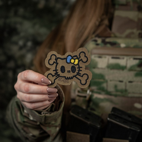 M-Tac - Нашивка Kitty Contour - Вишивка - Жовто-блакитний бант - Койот - 51386205