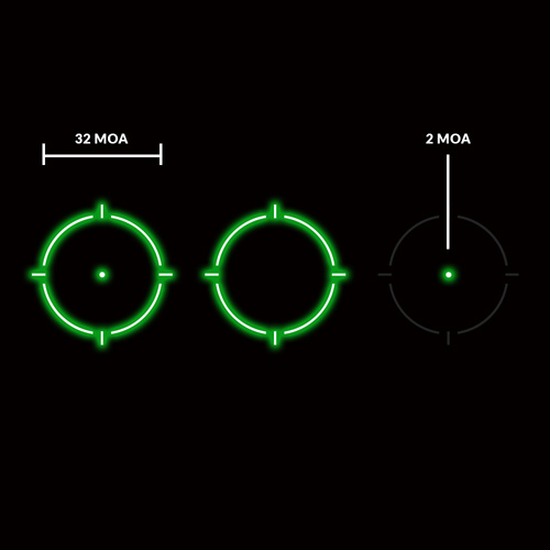 Holosun - Коліматор SCS-320 Green Dot - Multiple Reticle System - Сонячна панель - Монтажний RMS / SMS - SCS 320-GR