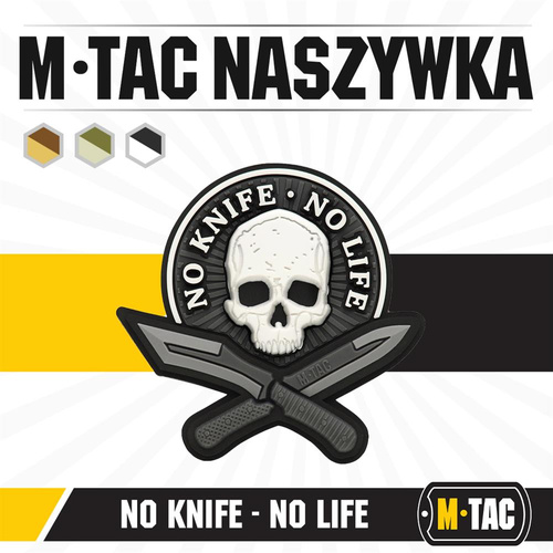 M-Tac - Нашивка 3D PVC No Knife - без життя - чорний / білий - 51128236 - 51128236