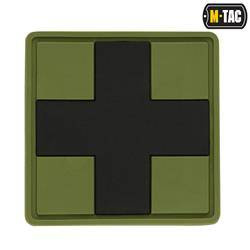 M-Tac - 3D PVC Нашивка Medic Cross Square patch - Чорний/Оливковий - 51124102