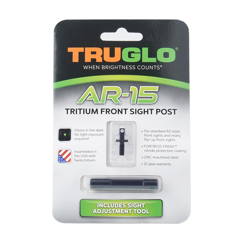 TruGlo - Тритієва краватка-метелик для AR-15 - зелена з білою облямівкою - TG231AR1
