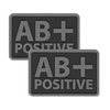 Helikon - Нашивка ПВХ - Група крові - AB+ POS - Чорний - 2 шт.
