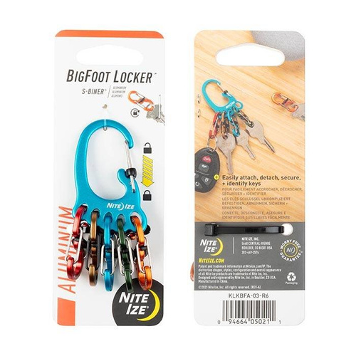 Nite Ize - Karabinek na klucze BigFoot Locker™ KeyRack™ - Алюміній - KLKBFA-03-R6