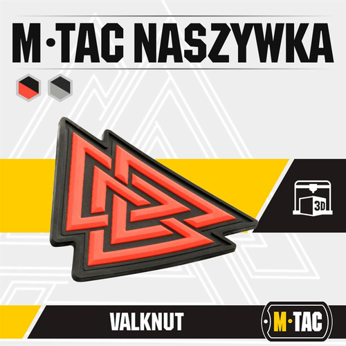 M-Tac - 3D Нашивка з ПВХ Valknut - Червоний / Чорний - 51163233