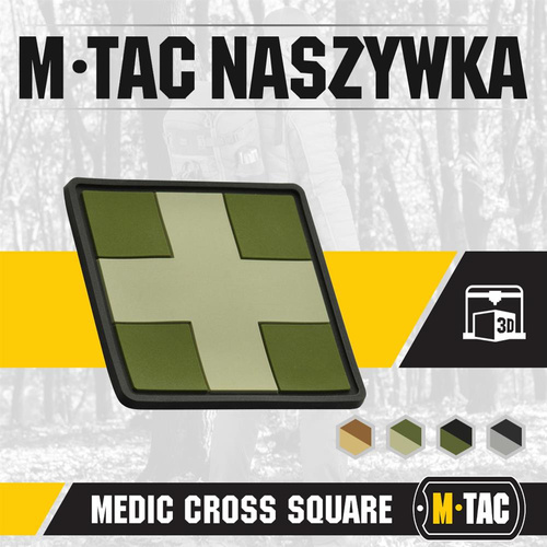 M-Tac - 3D PVC Нашивка Medic Cross Square patch - Оливковий - 51124001