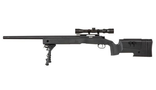 Specna Arms - Replika karabinu wyborowego SA-S02 CORE™ z lunetą i dwójnogiem - Czarny