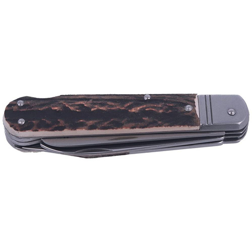 Mikov s.r.o. - Мисливський ніж Mikov Fixir Imit. Dear Stag - 3 леза - Шкіряні піхви - Коричневий - 232-XH-3 KP