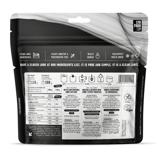 LyoFood - Сублімований раціон Lyo Expedition - Каррі з кропивою - 500 г