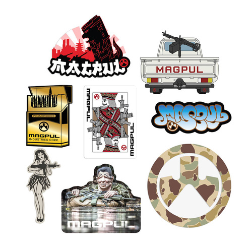 Magpul - Набір наклейок Share Icon Sticker Pack 2023 - 8 шт - жорсткий кейс DAKA® - R44 - MAG1378 BLK - MAG1378 BLK