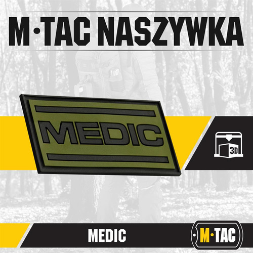 M-Tac - Нашивка медичний 3D ПВХ - чорний / оливковий - 51125102