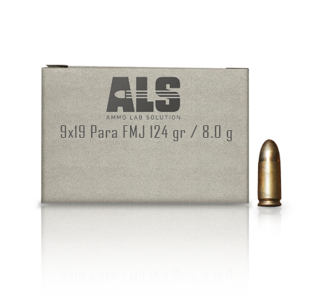 ALS - Перезаряджаємі пістолетні набої 9 x 19 Para FMJ 124 гр / 8,0 г - 250 шт. - Боєприпаси до пістолета