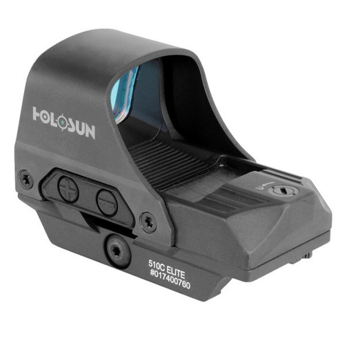 Holosun - Red Dot HE510C-GR Elite Multi Reticle Green Dot - Сонячна панель - Зелена точка - Чорний - HE510C-GR