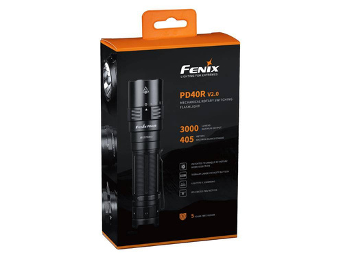 Fenix - Акумуляторний світлодіодний ліхтар - 3000 люмен - 5000 мАг - Чорний - PD40R V2.0