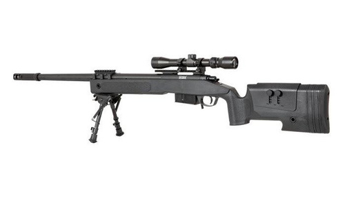 Specna Arms - Replika karabinu snajperskiego SA-S03 CORE™ z lunetą i dwójnogiem - Czarny
