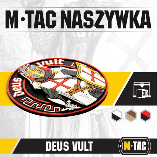 M-Tac - Нашивка Deus Vult - 3D PVC - білий/червоний - 51116000