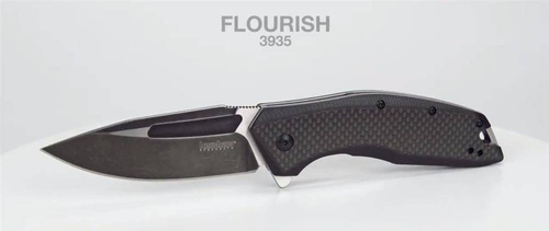 Kershaw - Тактичний ніж Flourish 3935 - 8Cr13MoV - чорний - 3935