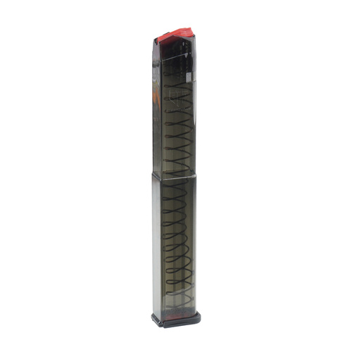 ETS - Полімерний магазин для Glock 17 / 18 / 19 / 19X / 26 / 34 / 45 - 9x19 мм - 40 патронів - Carbon Smoke Series - SMK-GLK-18-40