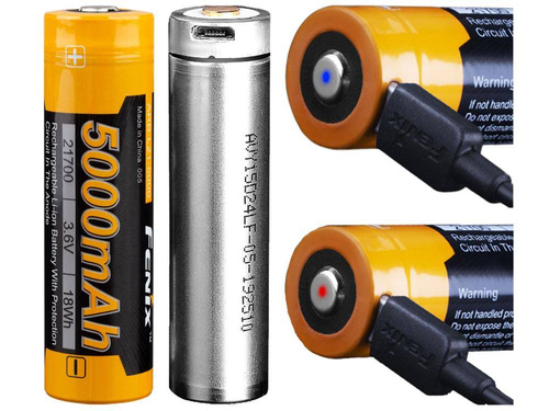 Fenix - Li-Ion акумулятор 21700 5000 мАг 3,6 В - USB-C - ARB-L21-5000U