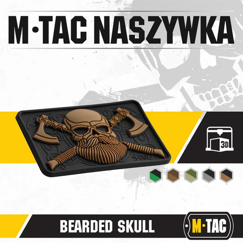 M-Tac - 3D нашивка - Бородатий череп - чорний / койот - 51113205