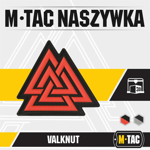 M-Tac - 3D Нашивка з ПВХ Valknut - Червоний / Чорний - 51163233