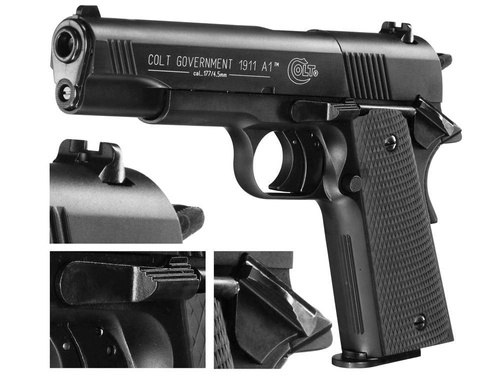 Umarex - Пневматичний пістолет Colt Government 1911 A1 - 4,5 мм - Чорний - CO2 - 417.00.00