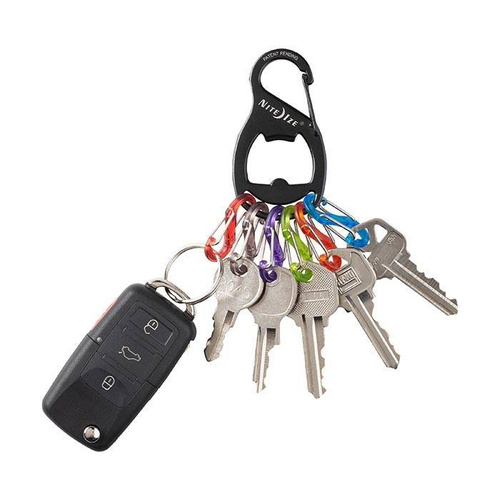 Nite Ize - Карабін для ключів KeyRack+™ S-Biner® з відкривачкою - сріблястий - KRB2-11-R6