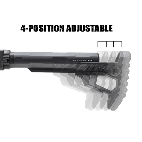 Strike Industries - Регульований приклад PDW Strike Polymer Pit Stock - чорний - SI-STRIKE-POLY-PIT-BK