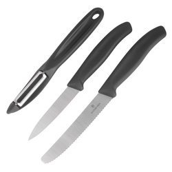 Victorinox - Набір кухонних ножів з теркою Swiss Classic - 3 штуки - Чорний - 6.7113.31