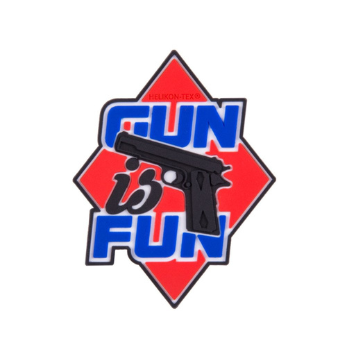 Гелікон - нашивка ПВХ - Gun is Fun - червоний - OD-GIF-RB-25 - Нашивки PVC 3D