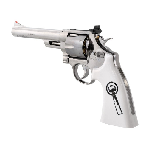 Umarex - Пневматичний револьвер Smith&Wesson 629 Trust Me CO2 - 4,5 мм - сріблястий/білий - 5.8175