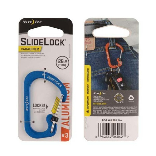 Nite Ize - Карабін Karabinek SlideLock® Carabinet Aluminum #3 - Niebieski - CSLA3-03-R6