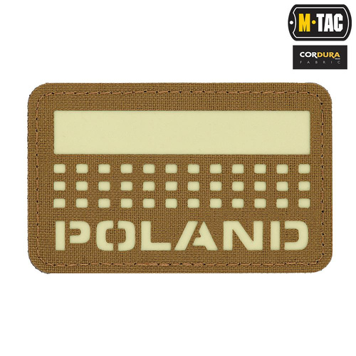 M-Tac - нашивка з прапором Польщі та написом - флуоресцентна - пікселі/прямокутник - койот - 51006205