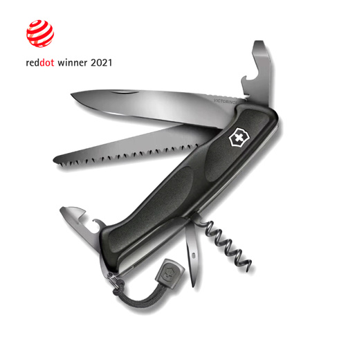 Victorinox - Багатофункціональний кишеньковий ніж Ranger 55 - 10 функцій - Onyx Black - 0.9563.C31P