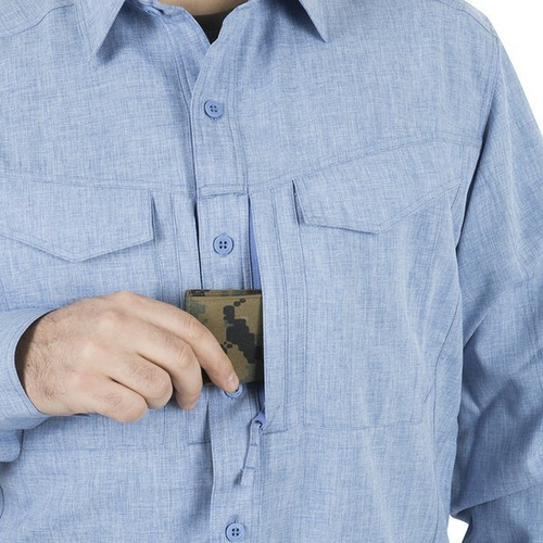 Helikon - Сорочка для джентльменів Koszula Defender Mk2 Gentleman Shirt® - меланж чорний / сірий - KO-DGM-PO-0119Z