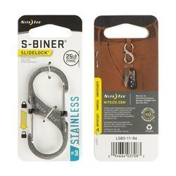 Nite Ize - Kарабін S-Biner® SlideLock® Stainless Steel #3 - Нержавіюча сталь - LSB3-11-R6