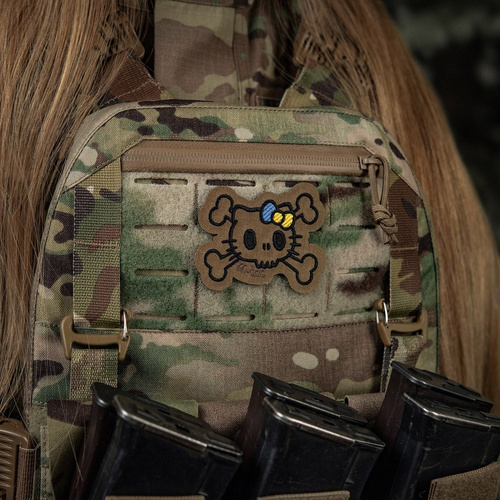 M-Tac - Нашивка Kitty Contour - Вишивка - Жовто-блакитний бант - Койот - 51386205