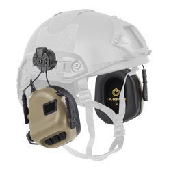 Earmor - Активні протишумні навушники M31H PLUS для шоломів FAST - Coyote Tan - M31H-TN/ARC (PLUS)