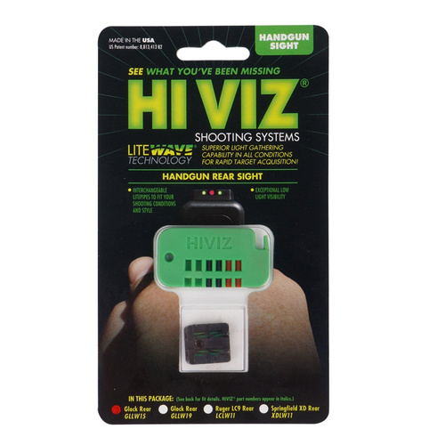 HIVIZ - Волоконно-оптичний приціл для Glock - три кольори - GLLW15/-RDGRBK
