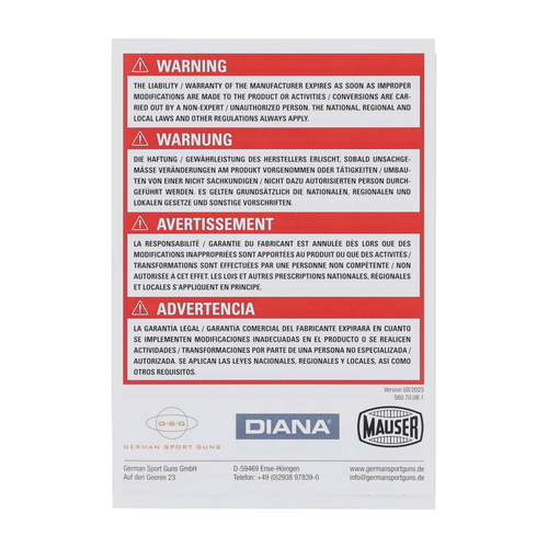Diana - Пневматичний пістолет Panther 350 Magnum - T06 - Синтетичний - 4,5 мм - Чорний - 3520635