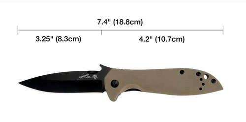 Kershaw - Тактичний ніж Emerson 6054BRNBLK - 8Cr14MoV - чорний - 6054BRNBLK