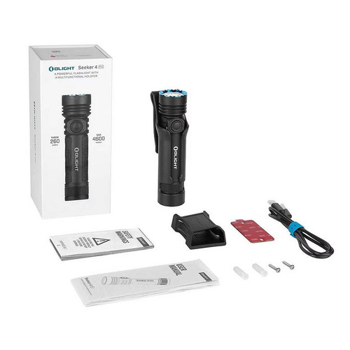 Olight - Тактичний ліхтар Seeker 4 Pro Cool White - 4600 люмен - 5000 мАг - Seeker 4 Pro CW (Matte Black)