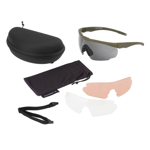 Swiss Eye - Балістичні окуляри Blackhawk with Visor Set - Rubber Green - 40423