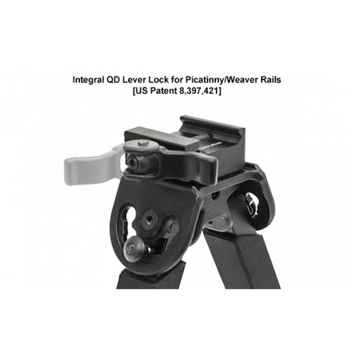 UTG - Гумова броньована суцільнометалева сошка з кріпленням Picatinny QD - 6.0"- 8.5" - чорна - TL-BP20Q-A