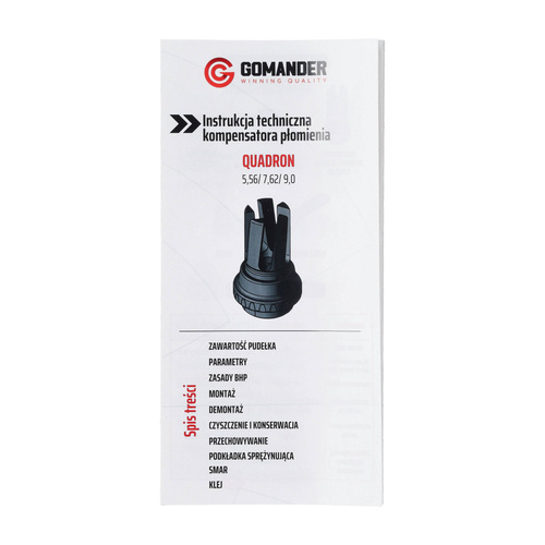 Gomander - Компенсатор полум'я Quadron - 9 мм - 1/2x36 TPI 9 - чорний - TB0.10174_0-1