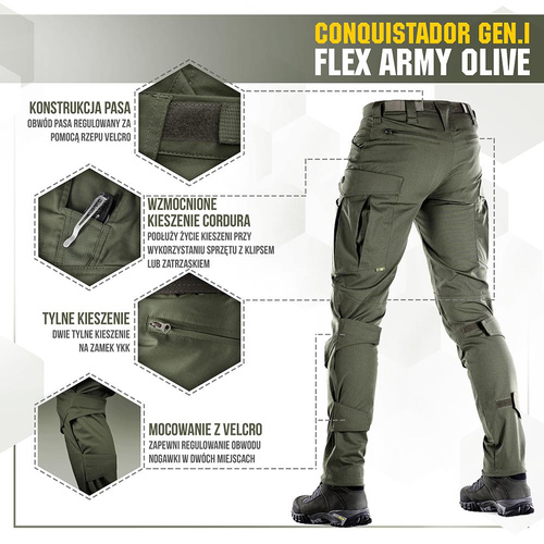 Штани тактичні M-Tac - Conquistador Gen.I Flex - Ripstop - Army Olive - 20059062.
