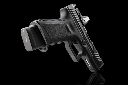Strike Industries - Збільшена лапка для магазину Glock 19 + 5 - 9мм - алюмінієва - чорна - SI-EMP-AL-G19-BK 