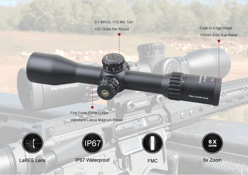 Vector Optics - Приціл Continental x6 3-18 FFP - 50 мм - чорний - SCFF-43
