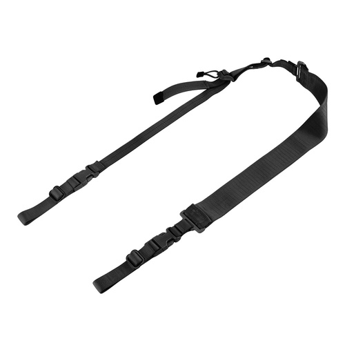Cetacea Tactical - Швидкорегульований м'який 2-точковий ремінь для зброї - чорний - TA-20C2PS-BLK