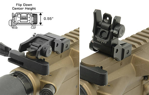 UTG - Низькопрофільне складне прицільне скло для AR15 - Picatinny - чорне - MNT-955